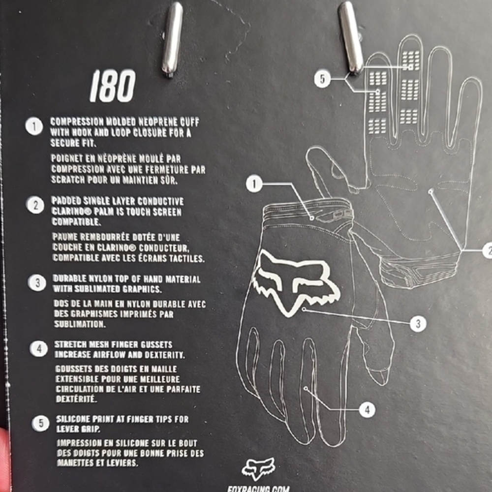 Fox Racing 180 Gloves - Black and Gray - Picture 3 of 5